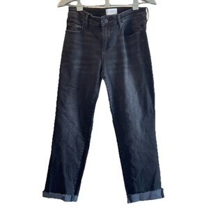 Evereve The Ever Straight High Rise Cuff Ankle Jeans Black Stretch Denim  Sz 29​